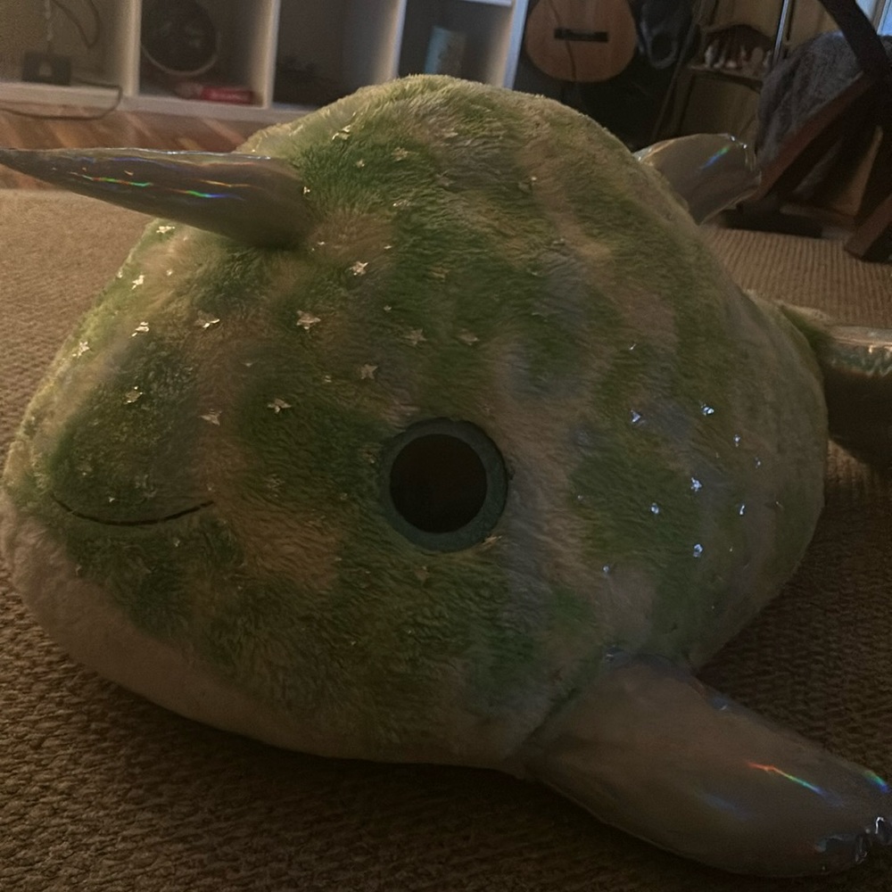 Big green narwhal plush